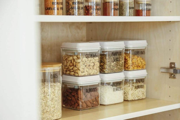 mDesign Airtight Stackable Kitchen Pantry Cabinet Food Storage Container - Attac